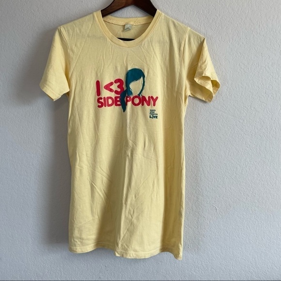 Andy Cohen Watch What Happens Live I Love Side Pony Yellow T Shirt size large - Picture 1 of 4
